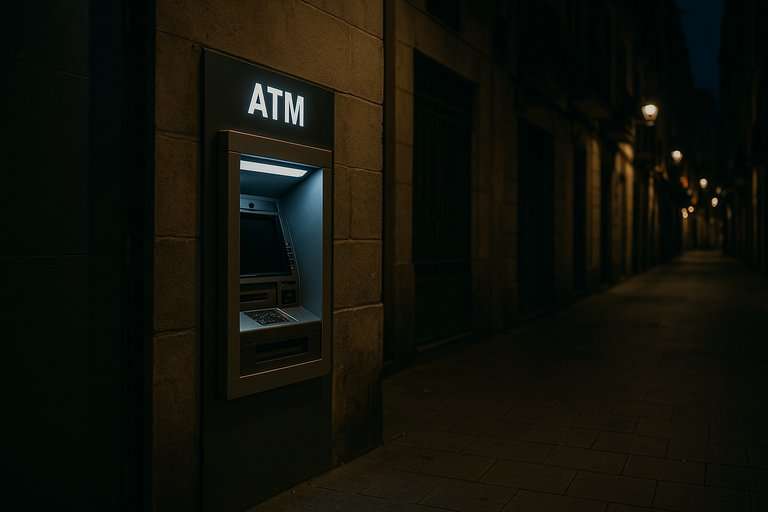 Pillan a un barcelonés intentando romper un cajero automático para robar dinero